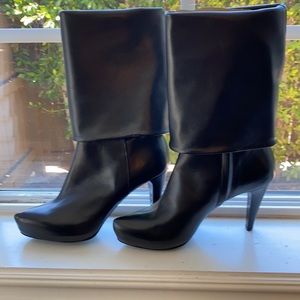 Butter shoes heeled zippered boot.